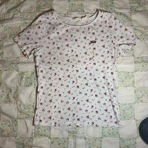 Levi's Kids Red Floral White Tee